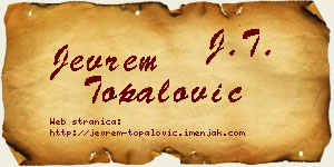 Jevrem Topalović vizit kartica